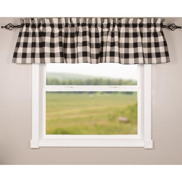 Black Buttermilk Buffalo Check Valance Lined VL510011 - The Fox Decor